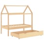 Children's bed frame with pine wood drawer 70x140 cm by vidaXL, Cribs and beds for children - Ref: Foro24-322136, Price: 159,...