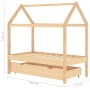 Children's bed frame with pine wood drawer 70x140 cm by vidaXL, Cribs and beds for children - Ref: Foro24-322136, Price: 159,...