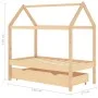 Children's bed frame with pine wood drawer 70x140 cm by vidaXL, Cribs and beds for children - Ref: Foro24-322136, Price: 156,...