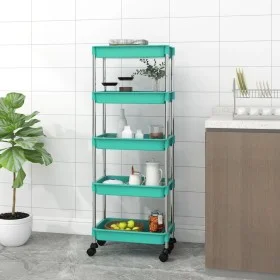 Kitchen cart 5 levels iron and ABS turquoise 42x29x128 cm by vidaXL, Kitchen and dining carts - Ref: Foro24-336334, Price: 42...
