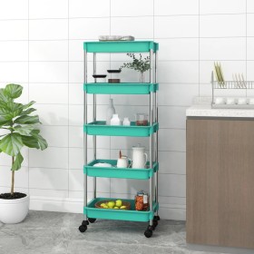 Küchenwagen 5 Ebenen Eisen und ABS türkis 42x29x128 cm von vidaXL, Küchen- und Speisewagen - Ref: Foro24-336334, Preis: 42,79...