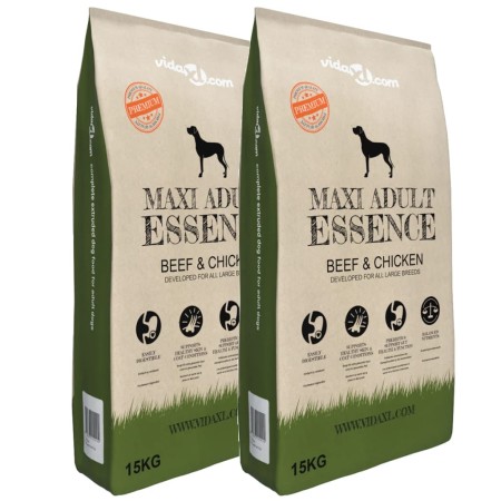 Comida seca perros Maxi Adult Essence Beef&Chicken 2 uds 30 kg de vidaXL, Comida para perros - Ref: Foro24-275193, Precio: 70...