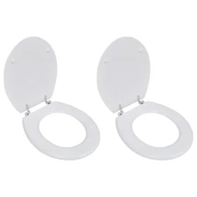 Asiento inodoro con tapas 2 piezas MDF blanco de vidaXL, Asientos de inodoros y bidés - Ref: Foro24-275907, Precio: 75,82 €, ...