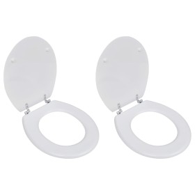 Toilettensitz mit Bezügen 2-teilig aus weißem MDF von vidaXL, Toiletten- und Bidetsitze - Ref: Foro24-275907, Preis: 62,88 €,...