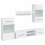 Juego de muebles de salón 5 piezas con iluminación LED blanco