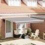 Toldo Retráctil Manual Gris claro 400 x 350 cm Tela, Metal