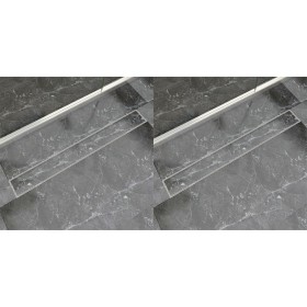 Desagüe lineal de ducha 2 piezas 930x140 mm acero inoxidable