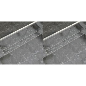 Desagüe lineal de ducha 2 piezas 930x140 mm acero inoxidable