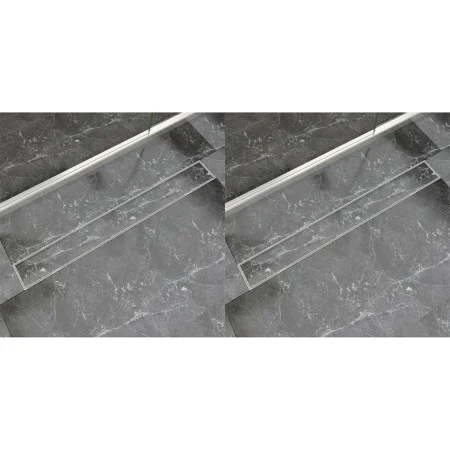 Linear shower drain 2 pieces 930x140 mm stainless steel by vidaXL, Drains - Ref: Foro24-275951, Price: 120,50 €, Discount: %