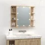 Furniture with mirror and LED lights Sonoma oak 70x16.5x60 cm by vidaXL, bathroom vanities - Ref: Foro24-808876, Price: 70,48...