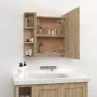 Furniture with mirror and LED lights Sonoma oak 70x16.5x60 cm by vidaXL, bathroom vanities - Ref: Foro24-808876, Price: 70,48...