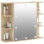 Furniture with mirror and LED lights Sonoma oak 70x16.5x60 cm by vidaXL, bathroom vanities - Ref: Foro24-808876, Price: 73,18...