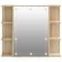 Furniture with mirror and LED lights Sonoma oak 70x16.5x60 cm by vidaXL, bathroom vanities - Ref: Foro24-808876, Price: 73,18...