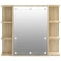 Furniture with mirror and LED lights Sonoma oak 70x16.5x60 cm by vidaXL, bathroom vanities - Ref: Foro24-808876, Price: 70,48...