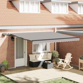 Toldo Retráctil Manual Gris claro 400 x 350 cm tela