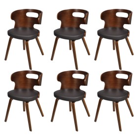 Dining chairs 6 units synthetic leather brown by vidaXL, dining chairs - Ref: Foro24-270042, Price: 658,82 €, Discount: %