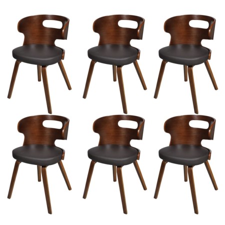 Dining chairs 6 units synthetic leather brown by vidaXL, dining chairs - Ref: Foro24-270042, Price: 658,82 €, Discount: %