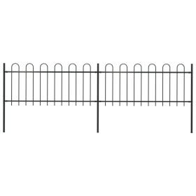 Gartenzaun mit schwarzen Stahlringspitzen 3,4 x 0,8 m von vidaXL, Zaunpaneele - Ref: Foro24-277648, Preis: 140,03 €, Rabatt: %