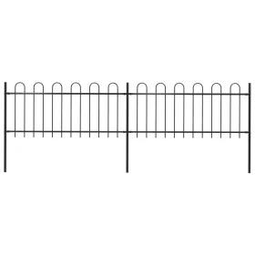 Valla de jardín con puntas de aro acero negro 3,4x0,8 m de vidaXL, Paneles de vallas - Ref: Foro24-277648, Precio: 142,28 €, ...