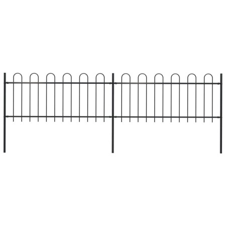 Gartenzaun mit schwarzen Stahlringspitzen 3,4 x 0,8 m von vidaXL, Zaunpaneele - Ref: Foro24-277648, Preis: 101,37 €, Rabatt: %