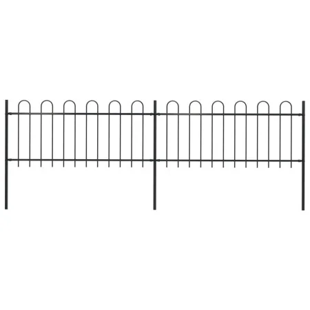 Gartenzaun mit schwarzen Stahlringspitzen 3,4 x 0,8 m von vidaXL, Zaunpaneele - Ref: Foro24-277648, Preis: 140,03 €, Rabatt: %