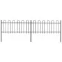 Gartenzaun mit schwarzen Stahlringspitzen 3,4 x 0,8 m von vidaXL, Zaunpaneele - Ref: Foro24-277648, Preis: 140,03 €, Rabatt: %