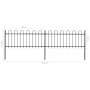 Gartenzaun mit schwarzen Stahlringspitzen 3,4 x 0,8 m von vidaXL, Zaunpaneele - Ref: Foro24-277648, Preis: 101,37 €, Rabatt: %