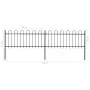 Gartenzaun mit schwarzen Stahlringspitzen 3,4 x 0,8 m von vidaXL, Zaunpaneele - Ref: Foro24-277648, Preis: 140,03 €, Rabatt: %