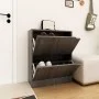 Zapatero de 2 puertas madera ingeniería roble gris 59x24x74 cm de vidaXL, Zapateros y organizadores de calzado - Ref: Foro24-...