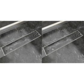 Desagüe lineal de ducha 2 piezas 530x140 mm acero inoxidable de vidaXL, Desagües - Ref: Foro24-275947, Precio: 87,36 €, Descu...