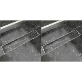 Linear shower drain 2 pieces 530x140 mm stainless steel by vidaXL, Drains - Ref: Foro24-275947, Price: 85,84 €, Discount: %
