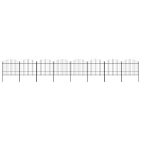 Garden fence with black steel spearhead (1.5-1.75)x13.6m by vidaXL, fence panels - Ref: Foro24-277746, Price: 659,97 €, Disco...