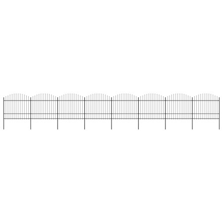 Gartenzaun mit Speerspitze aus schwarzem Stahl (1,5–1,75) x 13,6 m von vidaXL, Zaunpaneele - Ref: Foro24-277746, Preis: 659,9...