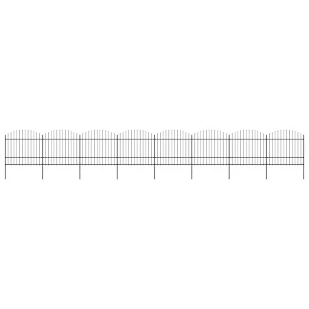 Gartenzaun mit Speerspitze aus schwarzem Stahl (1,5–1,75) x 13,6 m von vidaXL, Zaunpaneele - Ref: Foro24-277746, Preis: 645,6...