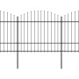 Gartenzaun mit Speerspitze aus schwarzem Stahl (1,5–1,75) x 13,6 m von vidaXL, Zaunpaneele - Ref: Foro24-277746, Preis: 659,9...