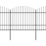 Gartenzaun mit Speerspitze aus schwarzem Stahl (1,5–1,75) x 13,6 m von vidaXL, Zaunpaneele - Ref: Foro24-277746, Preis: 645,6...