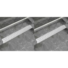 Desagüe lineal de ducha 2 piezas 830x140 mm acero inoxidable de vidaXL, Desagües - Ref: Foro24-275956, Precio: 96,05 €, Descu...