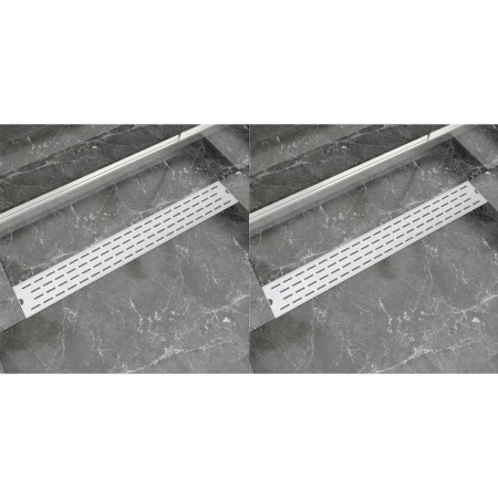 Linearer Duschablauf 2 Stück 830x140 mm Edelstahl von vidaXL, Abflüsse - Ref: Foro24-275956, Preis: 96,05 €, Rabatt: %