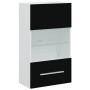 Juego de muebles de salón 5 piezas con iluminación LED negro
