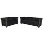 Chesterfield 2 and 3 seater sofas black synthetic leather by vidaXL, Sofas - Ref: Foro24-272249, Price: 931,70 €, Discount: %