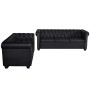 Chesterfield 2 and 3 seater sofas black synthetic leather by vidaXL, Sofas - Ref: Foro24-272249, Price: 1,00 €, Discount: %