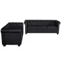 Chesterfield 2 and 3 seater sofas black synthetic leather by vidaXL, Sofas - Ref: Foro24-272249, Price: 931,70 €, Discount: %
