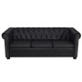Chesterfield 2 and 3 seater sofas black synthetic leather by vidaXL, Sofas - Ref: Foro24-272249, Price: 1,00 €, Discount: %