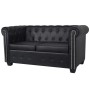 Chesterfield 2 and 3 seater sofas black synthetic leather by vidaXL, Sofas - Ref: Foro24-272249, Price: 1,00 €, Discount: %