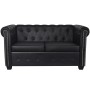 Chesterfield 2 and 3 seater sofas black synthetic leather by vidaXL, Sofas - Ref: Foro24-272249, Price: 1,00 €, Discount: %