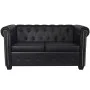Chesterfield 2 and 3 seater sofas black synthetic leather by vidaXL, Sofas - Ref: Foro24-272249, Price: 931,70 €, Discount: %