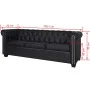 Chesterfield 2 and 3 seater sofas black synthetic leather by vidaXL, Sofas - Ref: Foro24-272249, Price: 931,70 €, Discount: %