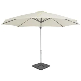 Garden umbrella with portable sand-colored base by vidaXL, Umbrellas - Ref: Foro24-276331, Price: 274,52 €, Discount: %