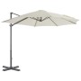 Garden umbrella with portable sand-colored base by vidaXL, Umbrellas - Ref: Foro24-276331, Price: 268,16 €, Discount: %