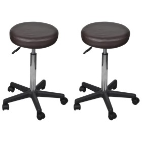 Bürohocker 2 Stück braunes Kunstleder von vidaXL, Bürostühle - Ref: Foro24-277178, Preis: 92,75 €, Rabatt: %